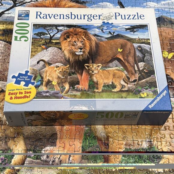 Ravensburger Lions pride forest wild animals Puzzle 500 large pieces complete - Picture 1 of 7